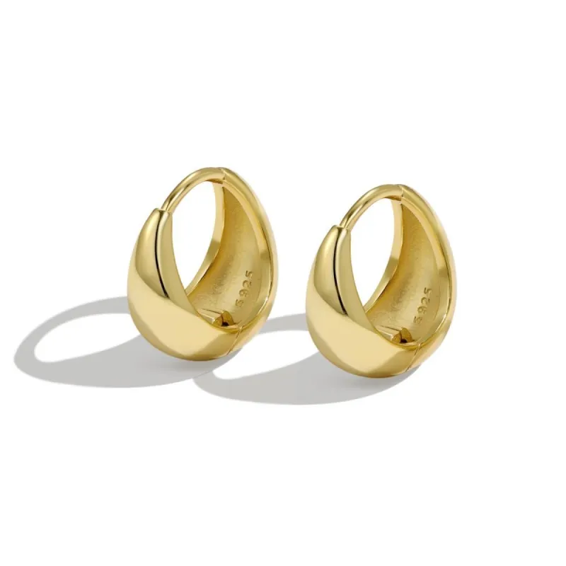 Gold Mini Chunky Huggie Hoop Earrings sold by Luxe Emporium