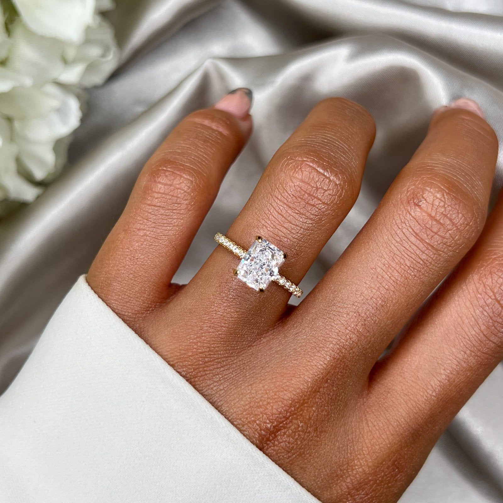 Gold Mini Jasmine Ring Wedding Set sold by Luxe Emporium product image thumbnail 2