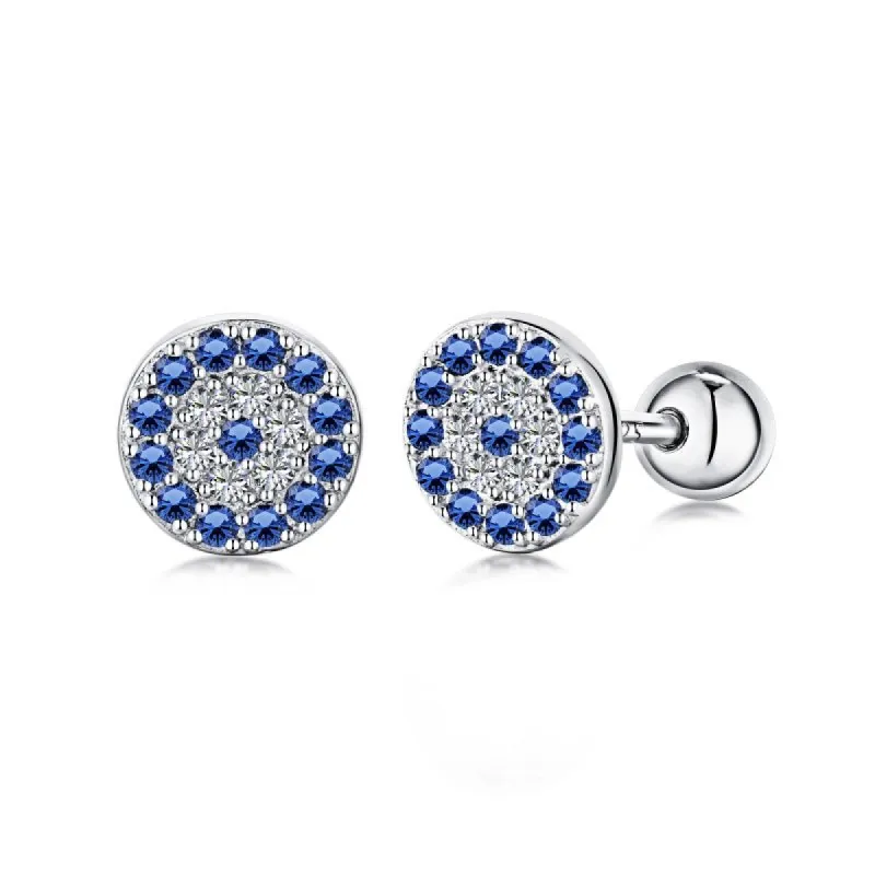 Sterling Silver Evil Eye Earrings sold by Luxe Emporium