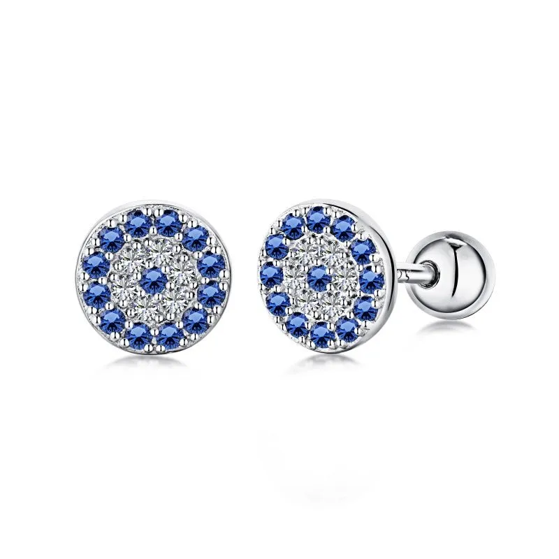 Sterling Silver Evil Eye Earrings sold by Luxe Emporium