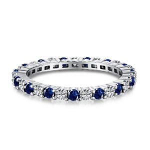 Sterling Silver Sapphire Isla Band Ring sold by Luxe Emporium