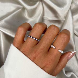Sterling Silver Sapphire Isla Band Ring sold by Luxe Emporium