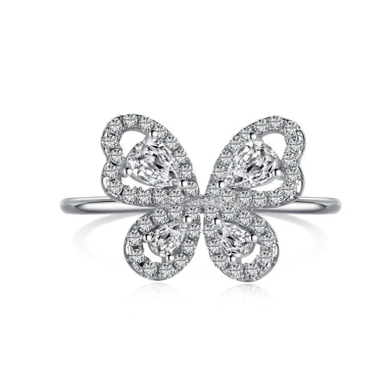 Sterling Silver Butterfly Ring sold by Luxe Emporium