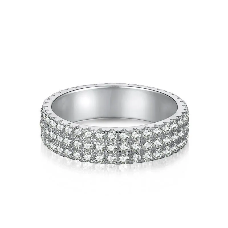 Sterling Silver Pavé Ring sold by Luxe Emporium