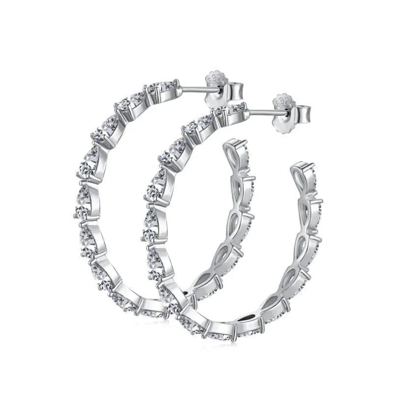 Sterling Silver Luxe Hoop Earrings sold by Luxe Emporium
