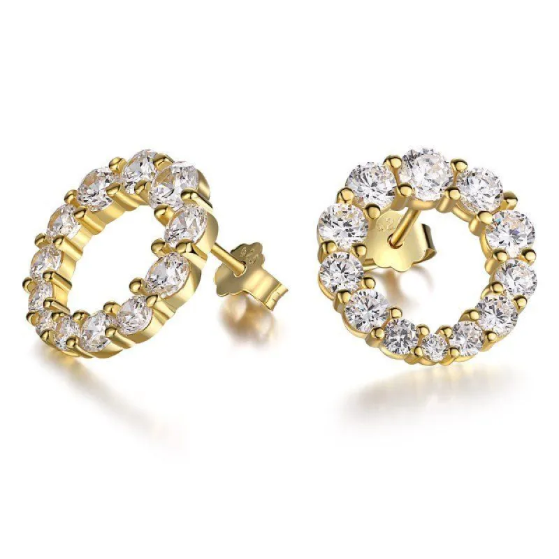 Gold Open Halo Earrings sold by Luxe Emporium