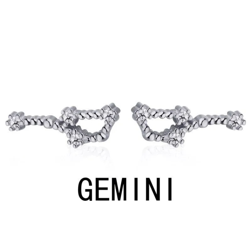 Sterling Silver Gemini Earrings sold by Luxe Emporium