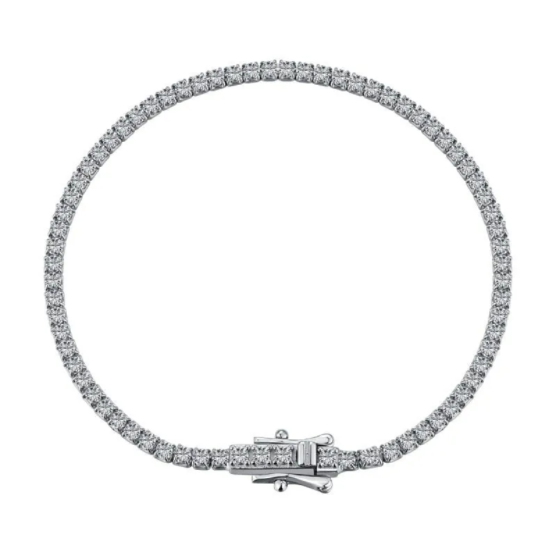 Sterling Silver Micro 2mm Tennis Bracelet sold by Luxe Emporium