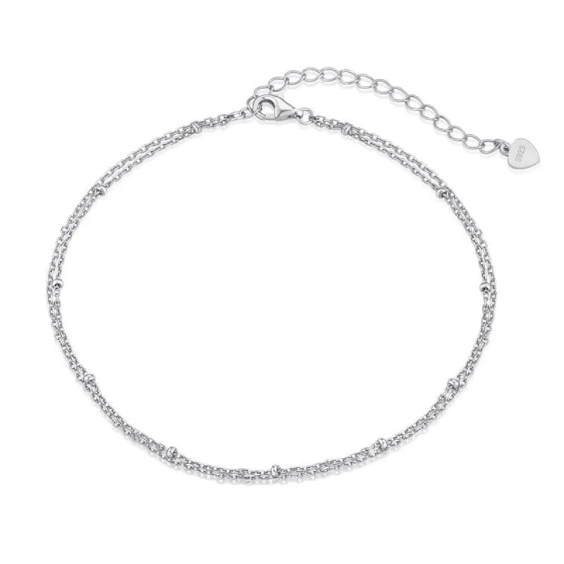 Sterling Silver Scattered Anklet sold by Luxe Emporium