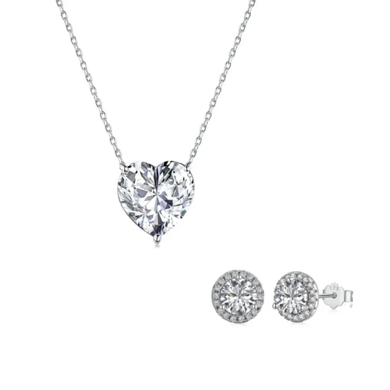 Love Heart Pendant Necklace Set sold by Luxe Emporium