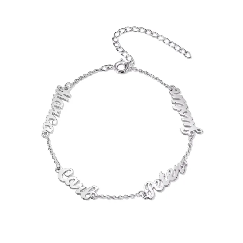 Sterling Silver 2-5 Name Personalised Bracelet sold by Luxe Emporium