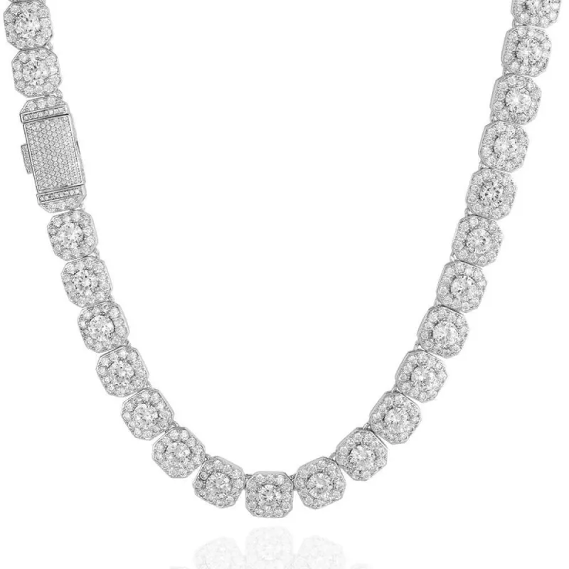 Premium Halo Link Tennis Chain Necklace sold by Luxe Emporium