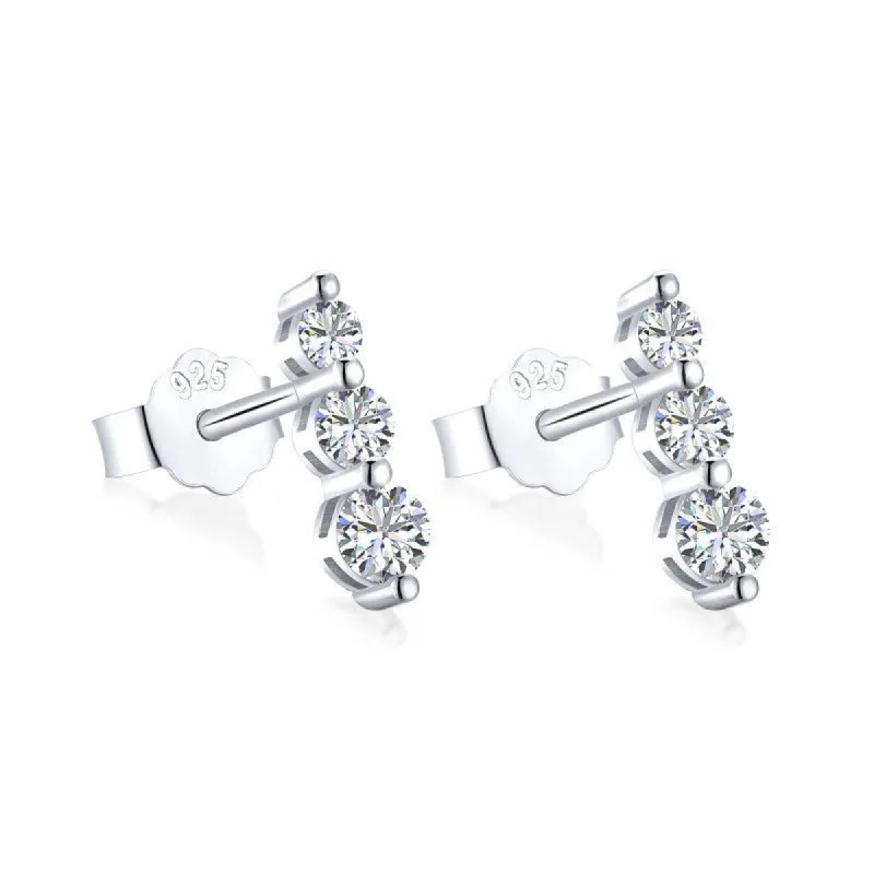 Sterling Silver Radiant Stud Earrings sold by Luxe Emporium