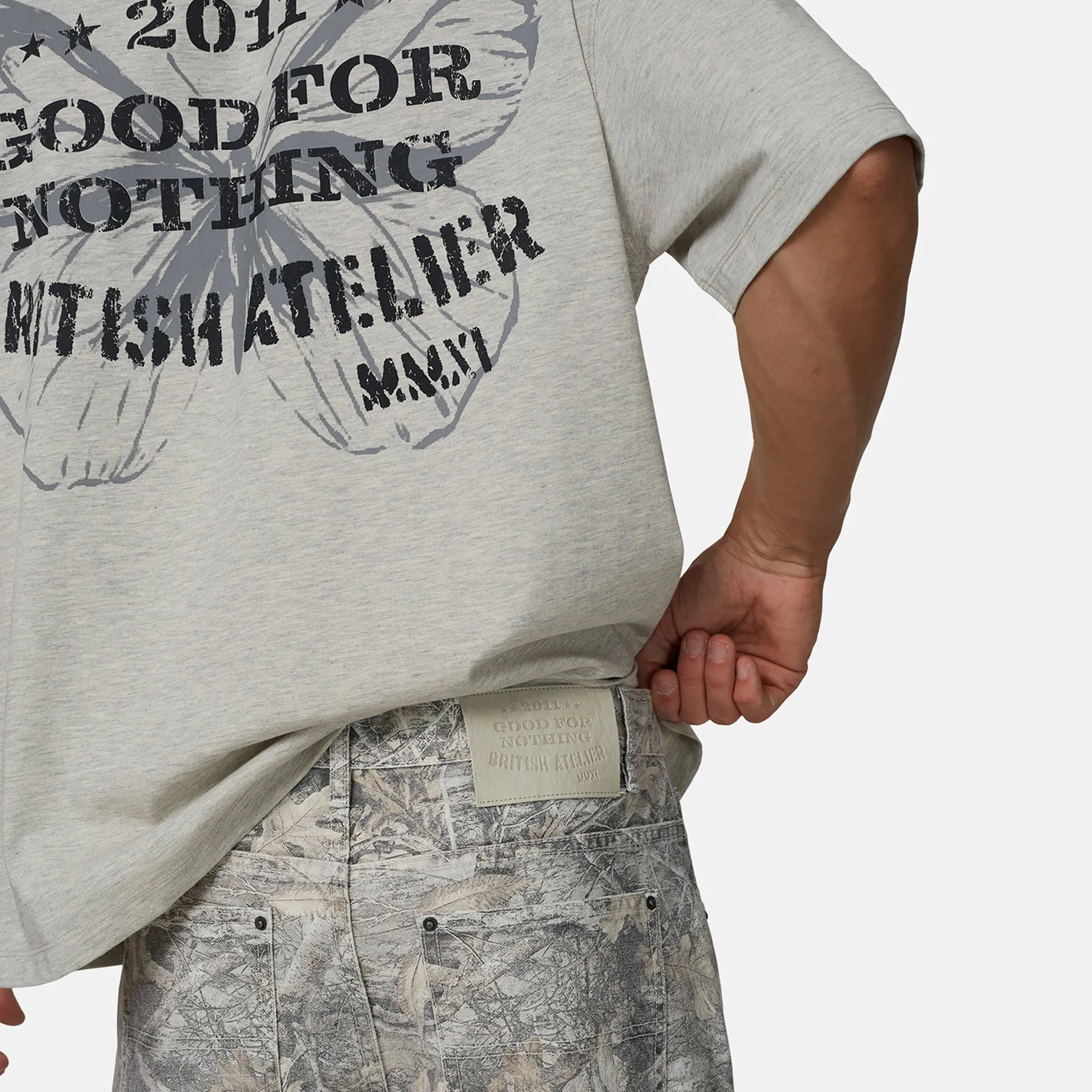 Woodland Camo Cream Denim Jeans sold by Good for Nothing product image thumbnail 3