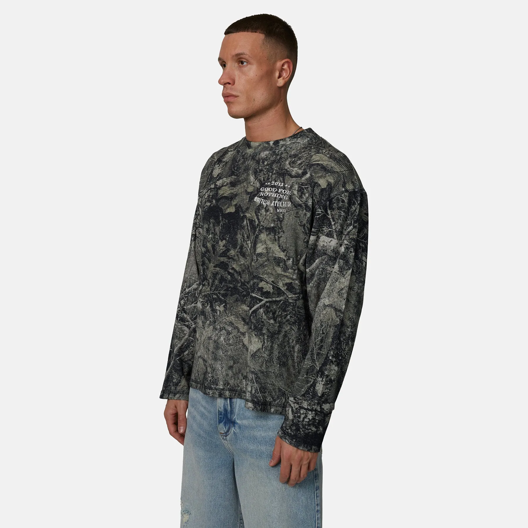 Icarus Waffle Long sleeve Camo T-shirt sold by Good for Nothing product image thumbnail 3