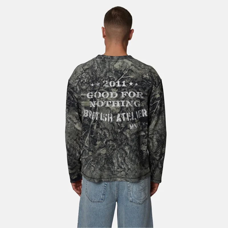 Icarus Waffle Long sleeve Camo T-shirt made by Good For Nothing Clothing