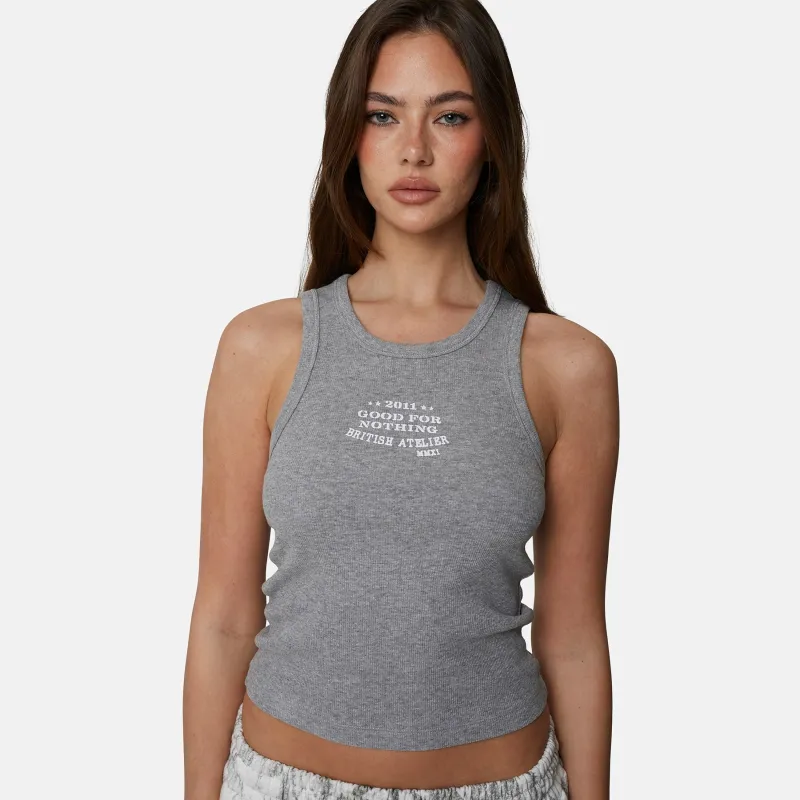 Icarus Grey Marl Vest Top made by Good For Nothing Clothing