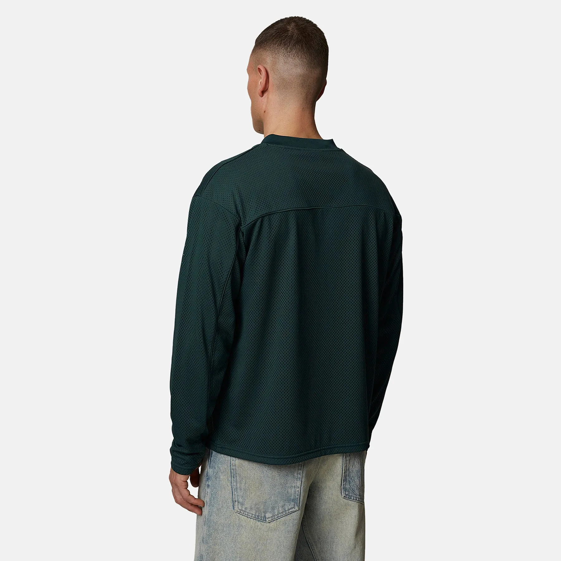 Monogram Mesh Green Longsleeve Boxy Jersey sold by Good for Nothing product image thumbnail 4