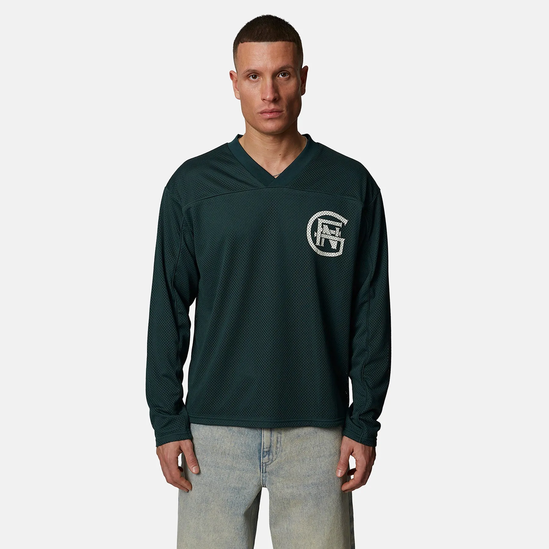 Monogram Mesh Green Longsleeve Boxy Jersey sold by Good for Nothing product image thumbnail 2