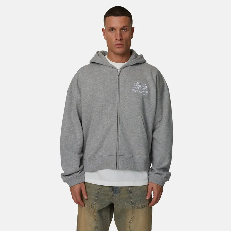 Icarus Grey Marl Zip Hoodie made by Good For Nothing Clothing