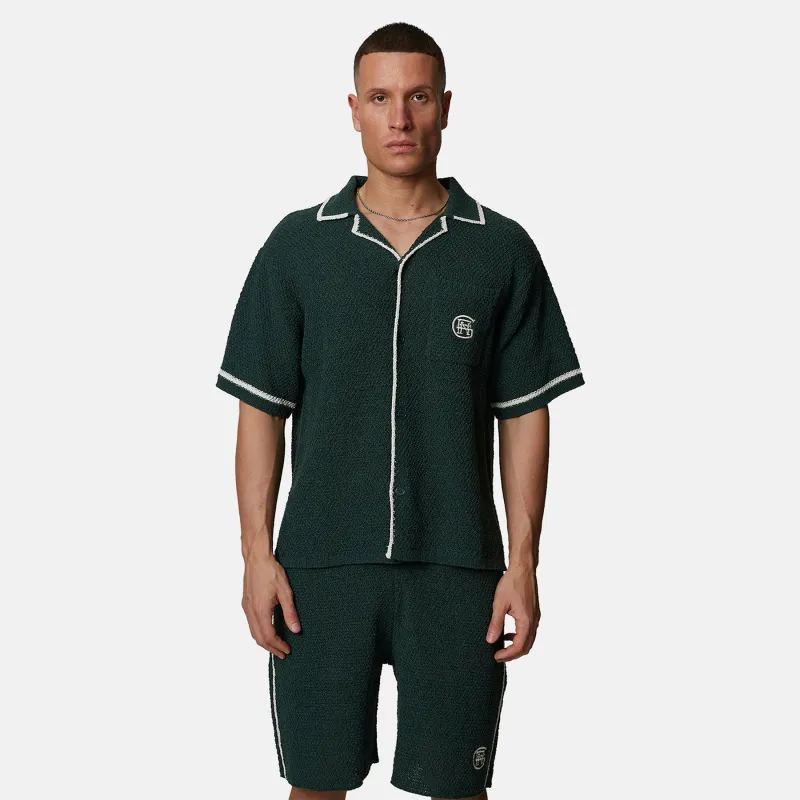 Knitted Monogram Green Boxy Shirt made by Good For Nothing Clothing