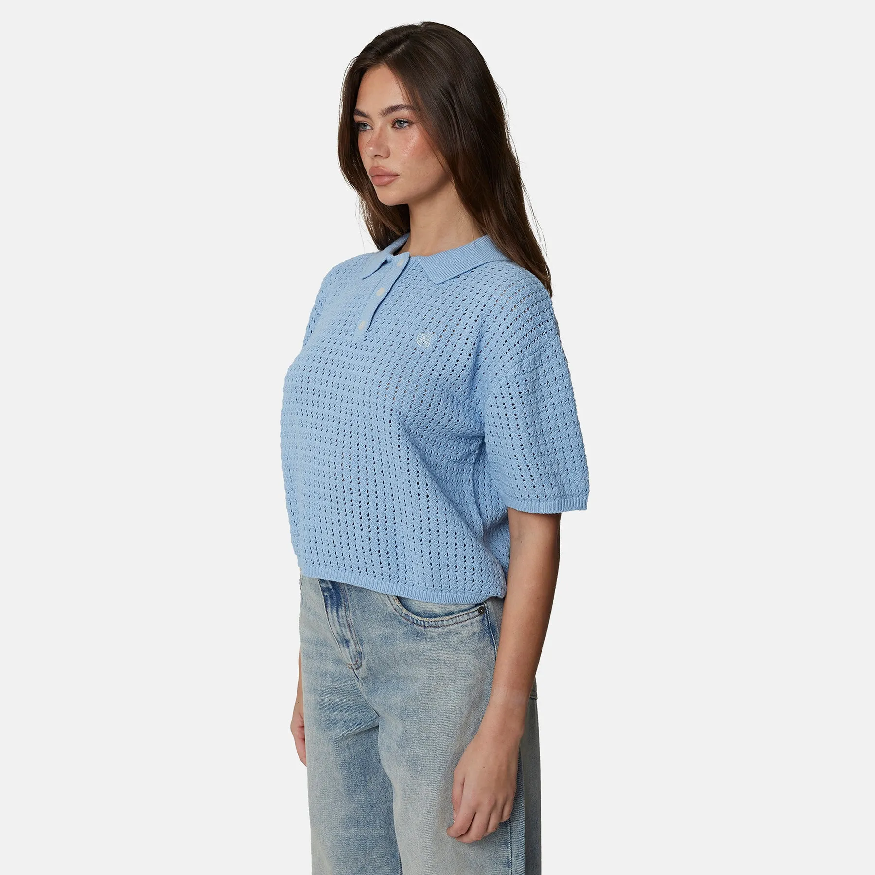 Monogram Knit Blue Polo Shirt sold by Good for Nothing product image thumbnail 2