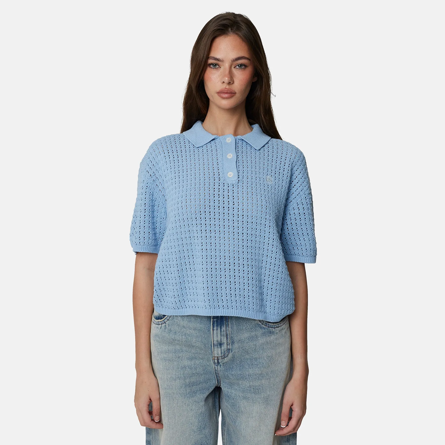Monogram Knit Blue Polo Shirt sold by Good for Nothing product image thumbnail 3