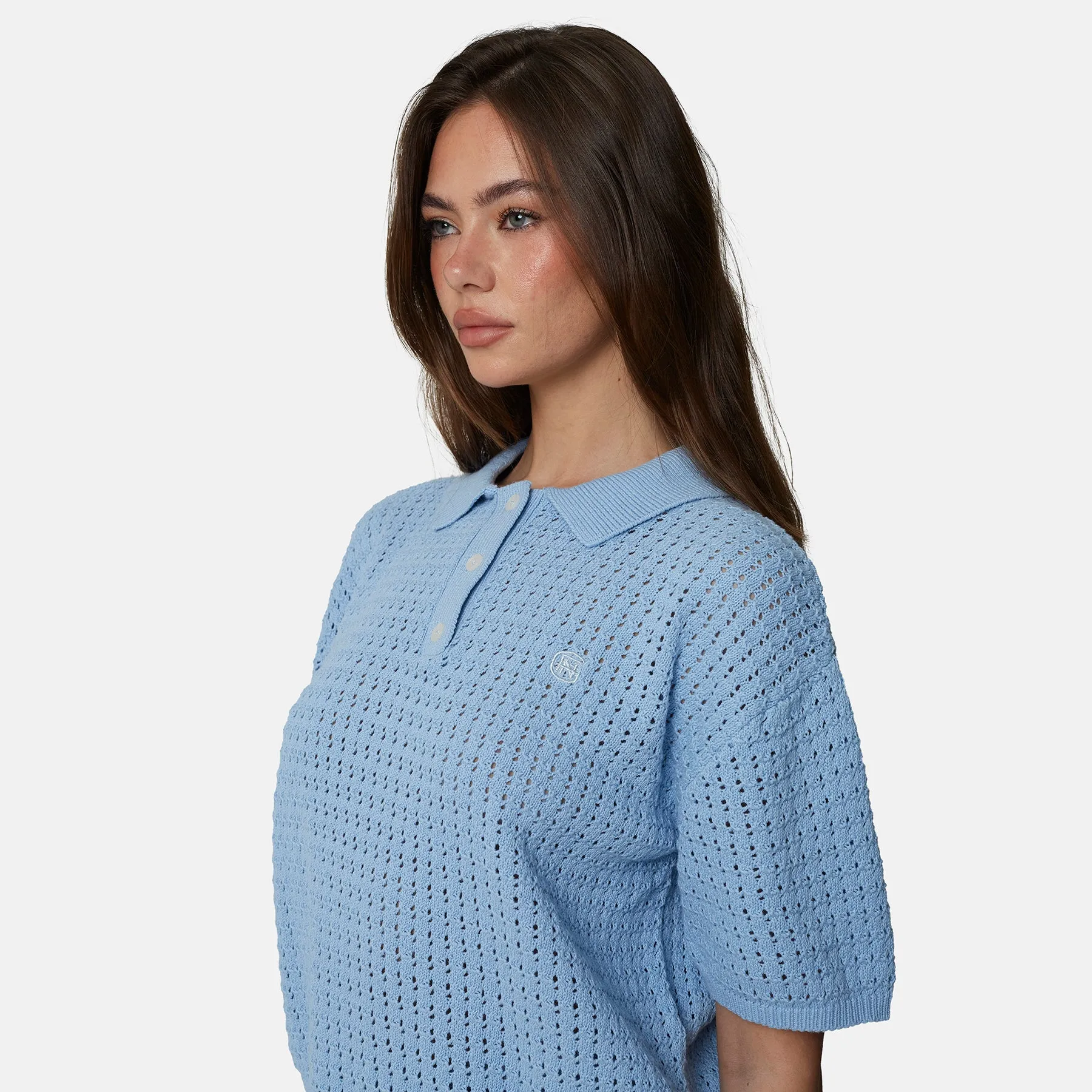 Monogram Knit Blue Polo Shirt sold by Good for Nothing product image thumbnail 5