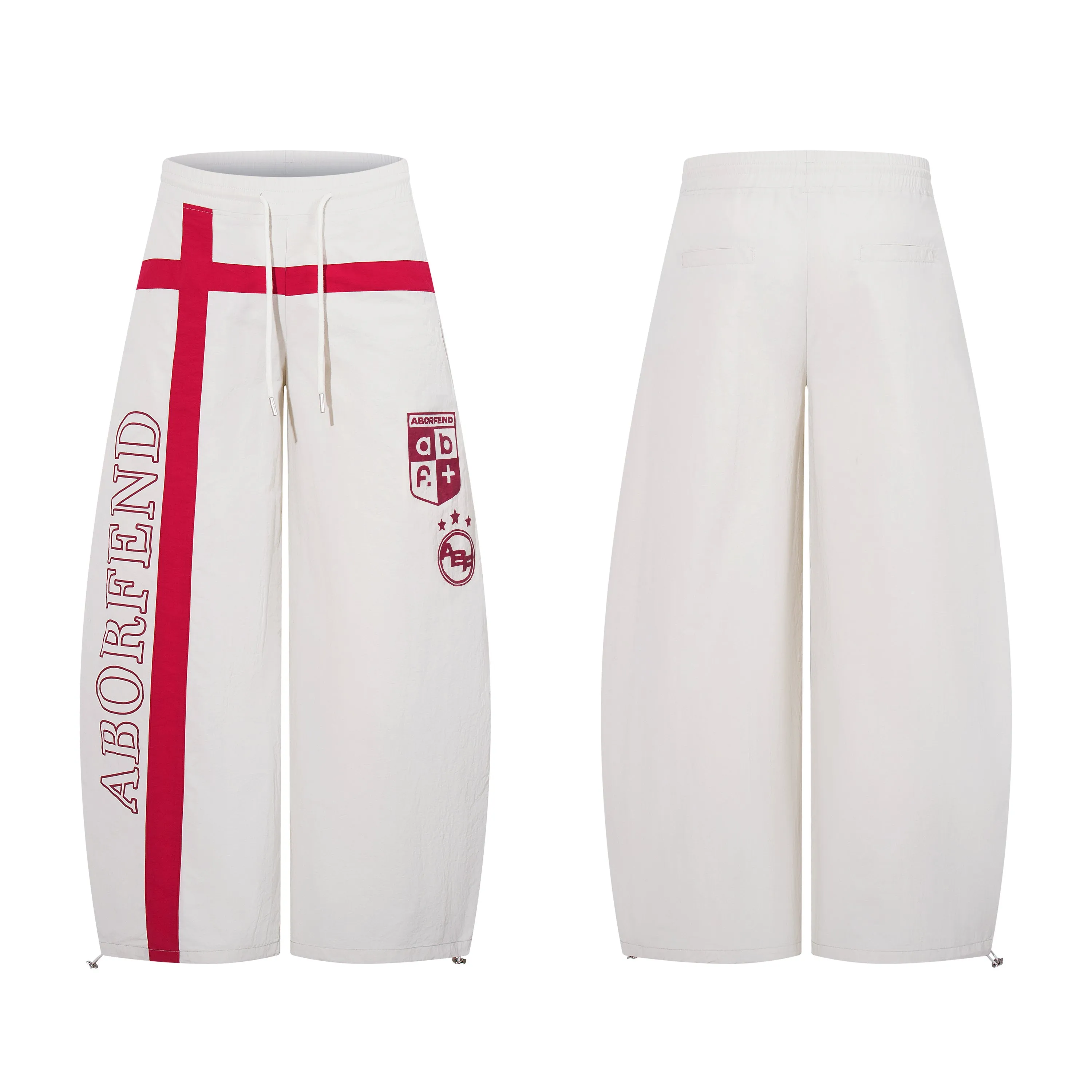 Omirad Cross Graphic Wide-Leg Track Pants sold by Omirad