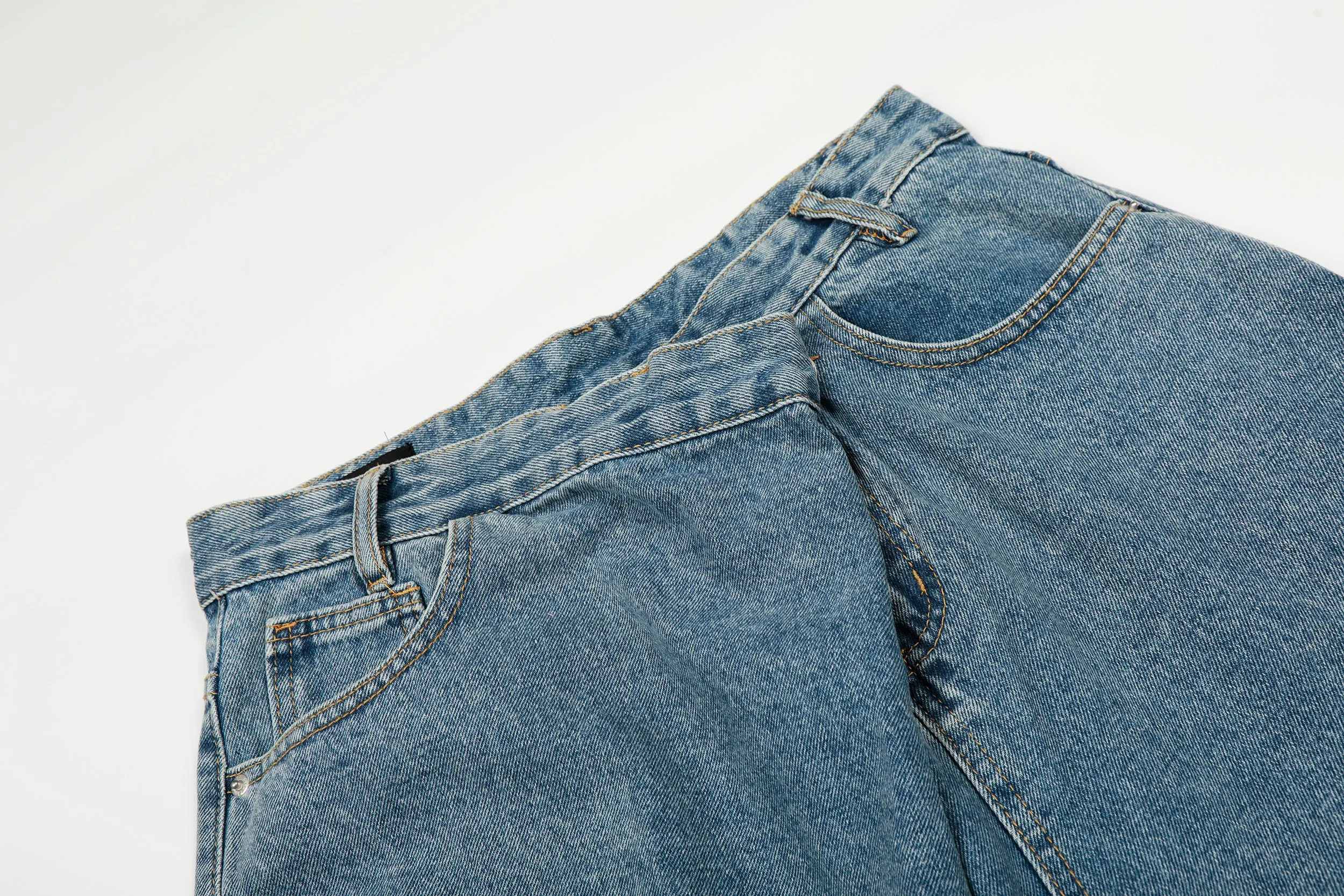 Omirad Asymmetric Waist Wide-Leg Denim Pants sold by Omirad product image thumbnail 5