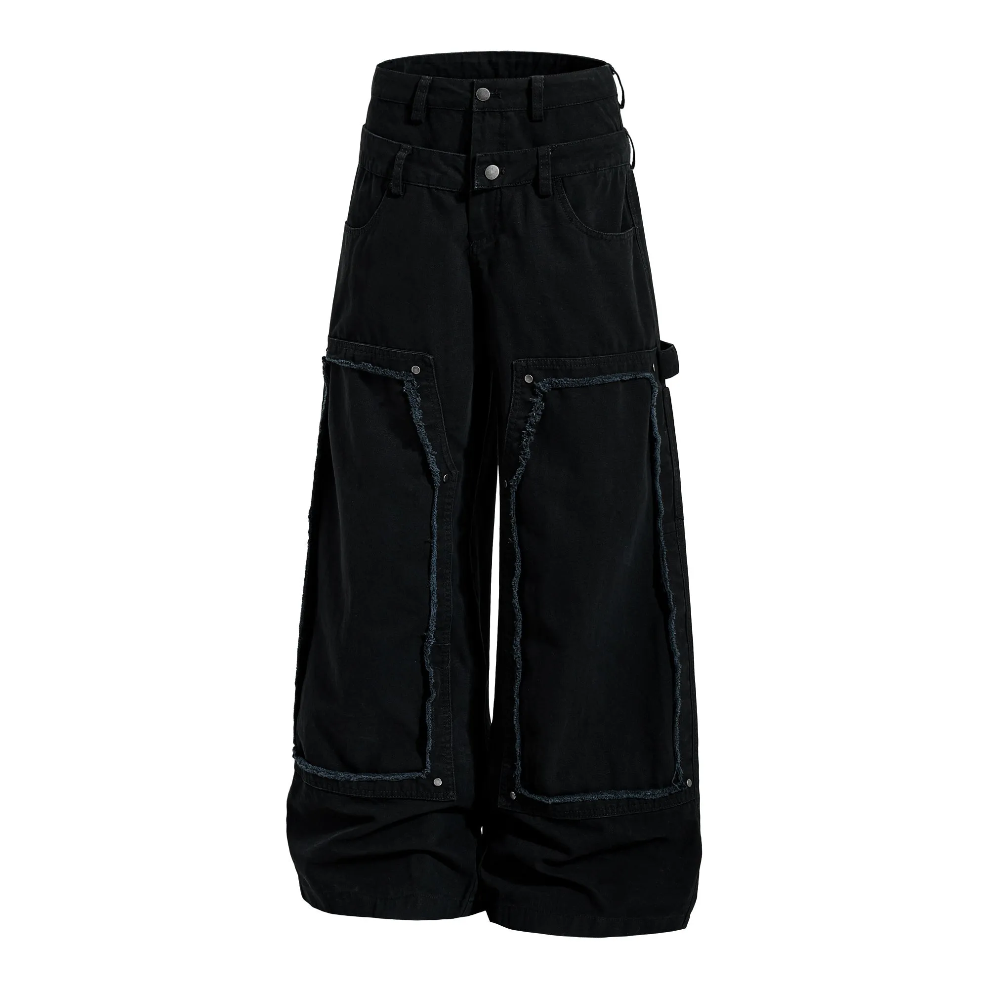 Omirad Panel-Detail Wide-Leg Denim Pants sold by Omirad product image thumbnail 3