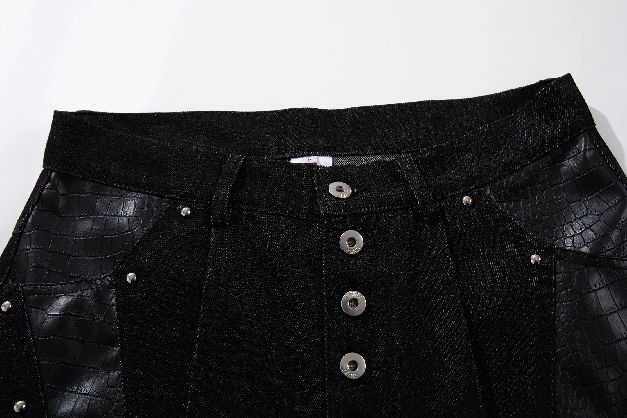 Omirad Panel-Detail Wide Leg Denim Pants sold by Omirad product image thumbnail 5