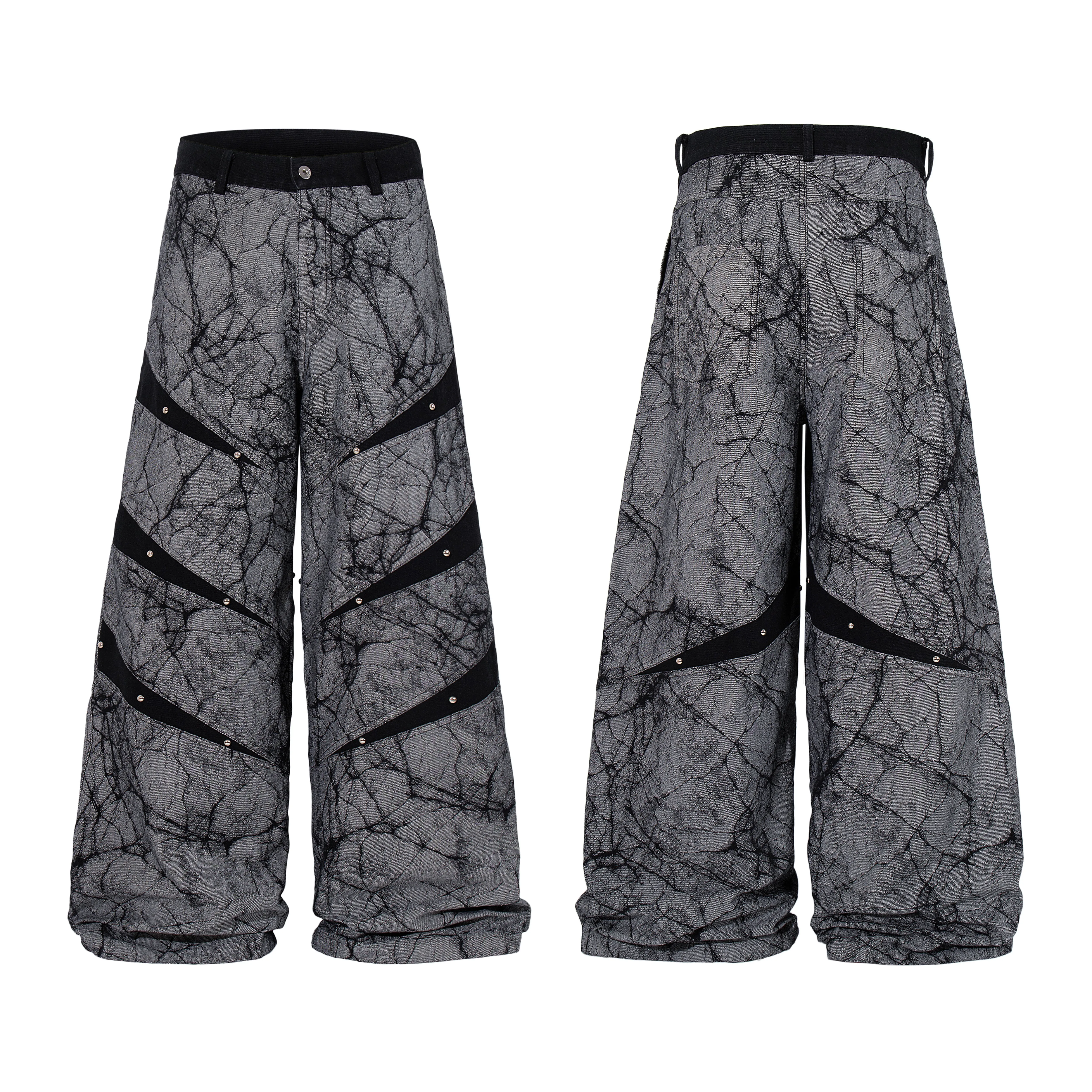 Omirad Graphic Panel Wide Leg Denim Pants sold by Omirad