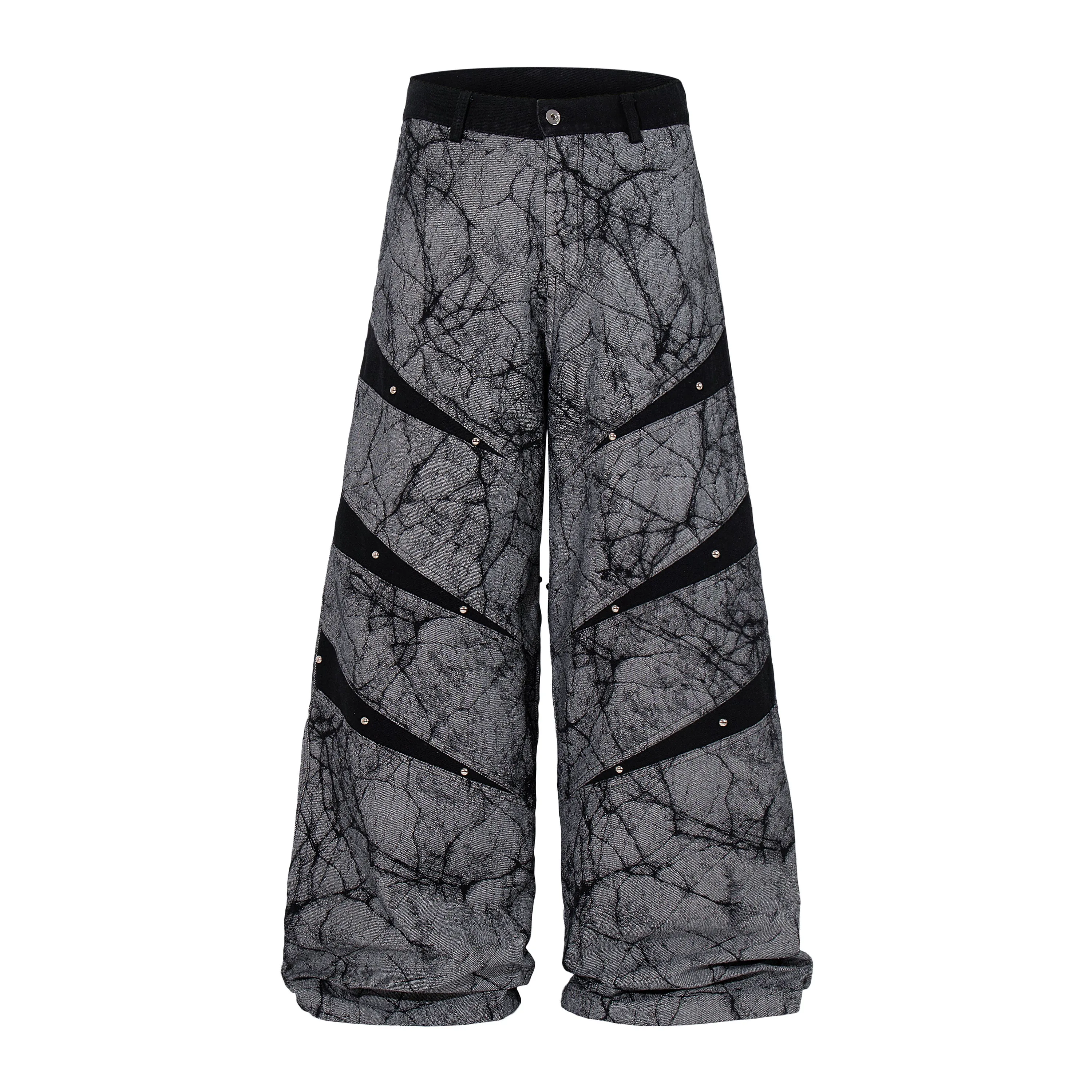 Omirad Graphic Panel Wide Leg Denim Pants sold by Omirad product image thumbnail 2