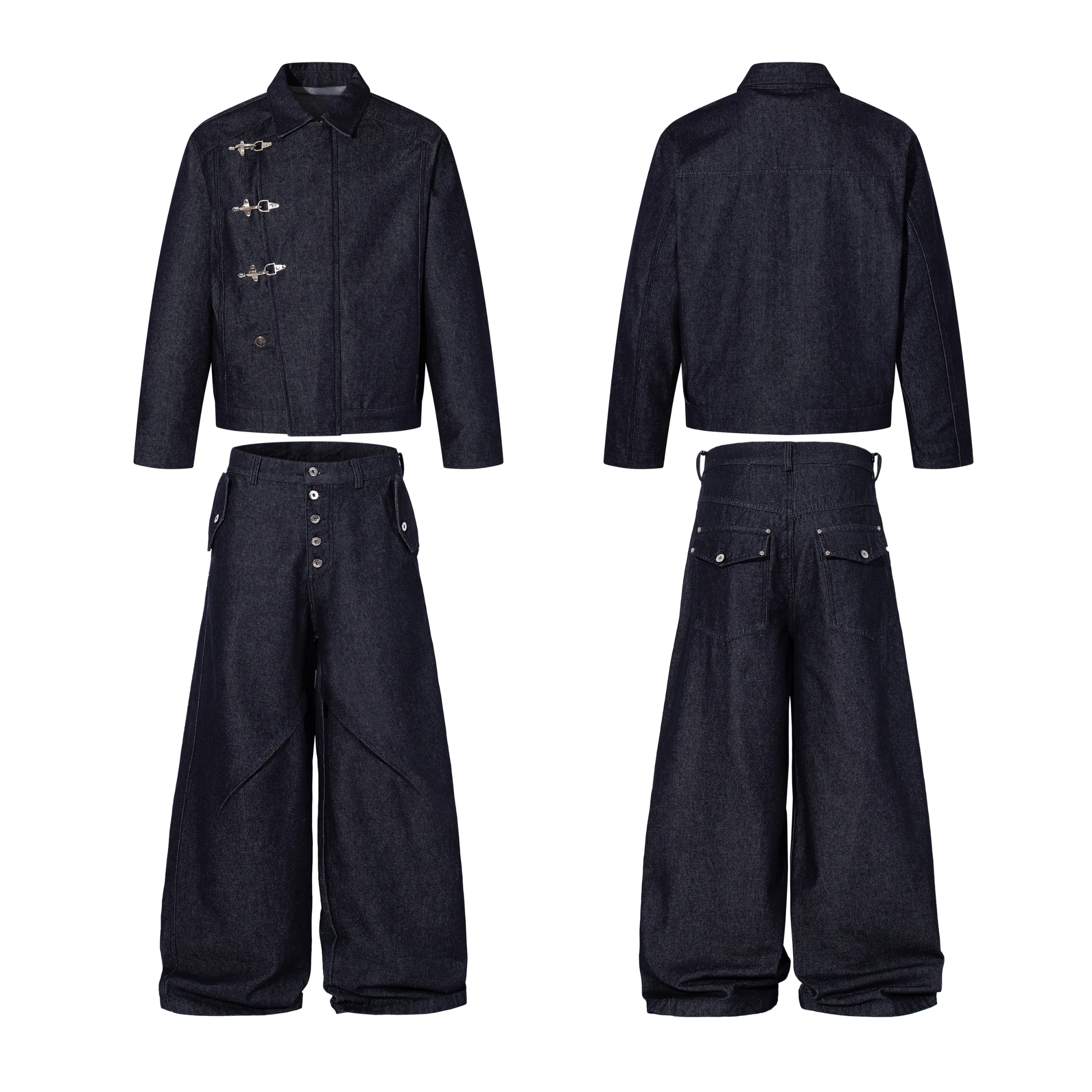 Omirad Panel Construction Wide Leg Denim Pants sold by Omirad product image thumbnail 5