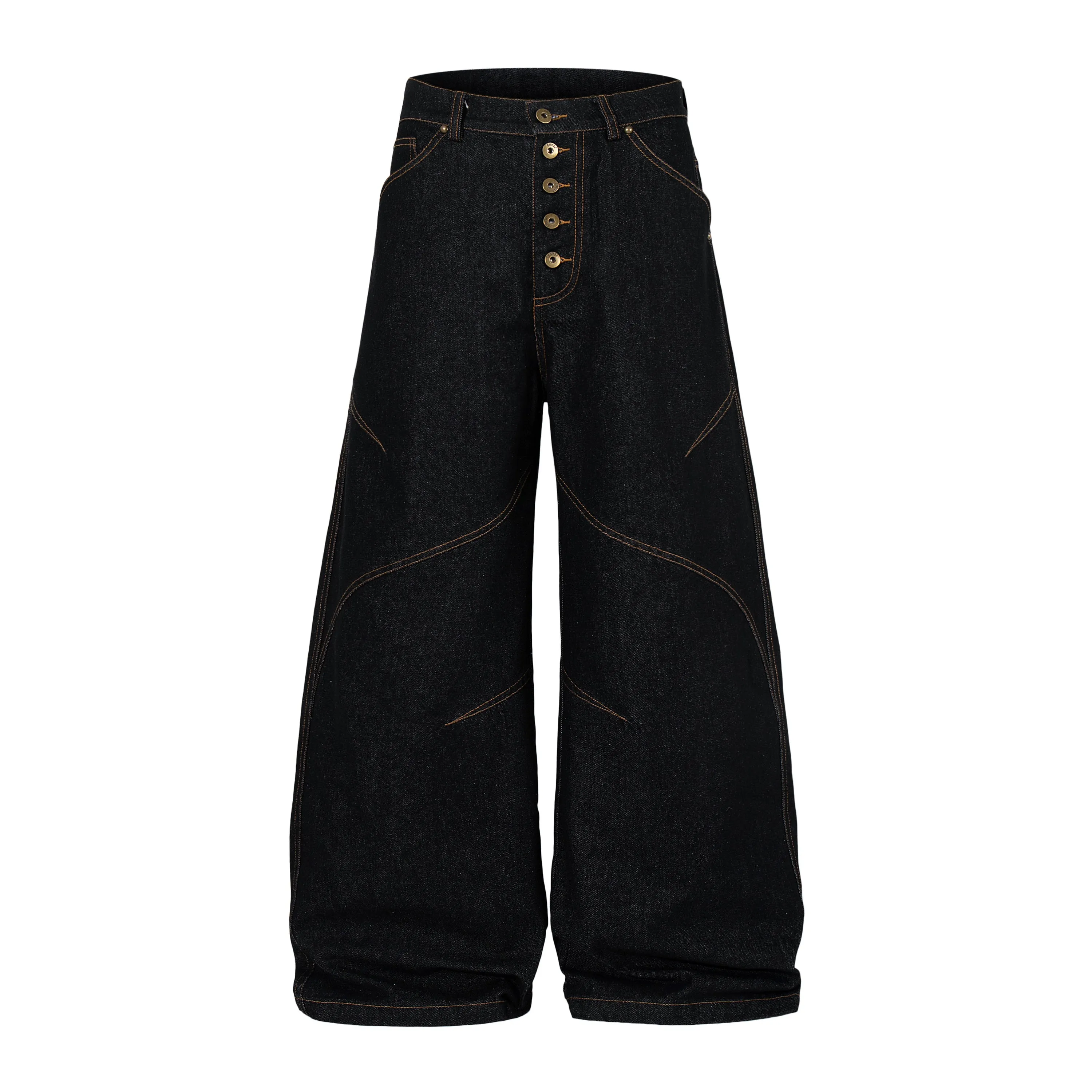 Omirad Curved Panel Wide Leg Denim Pants sold by Omirad product image thumbnail 2