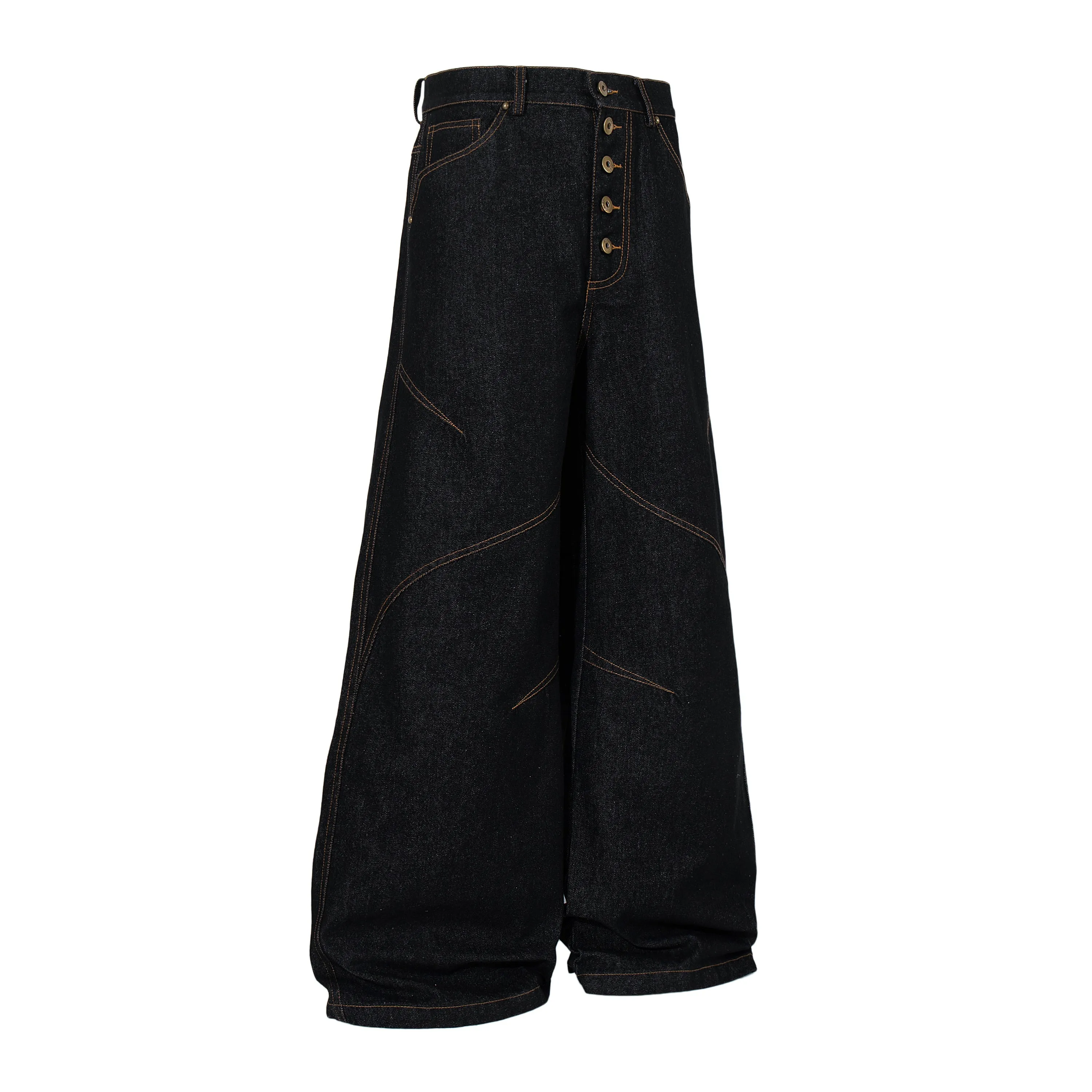 Omirad Curved Panel Wide Leg Denim Pants sold by Omirad product image thumbnail 3