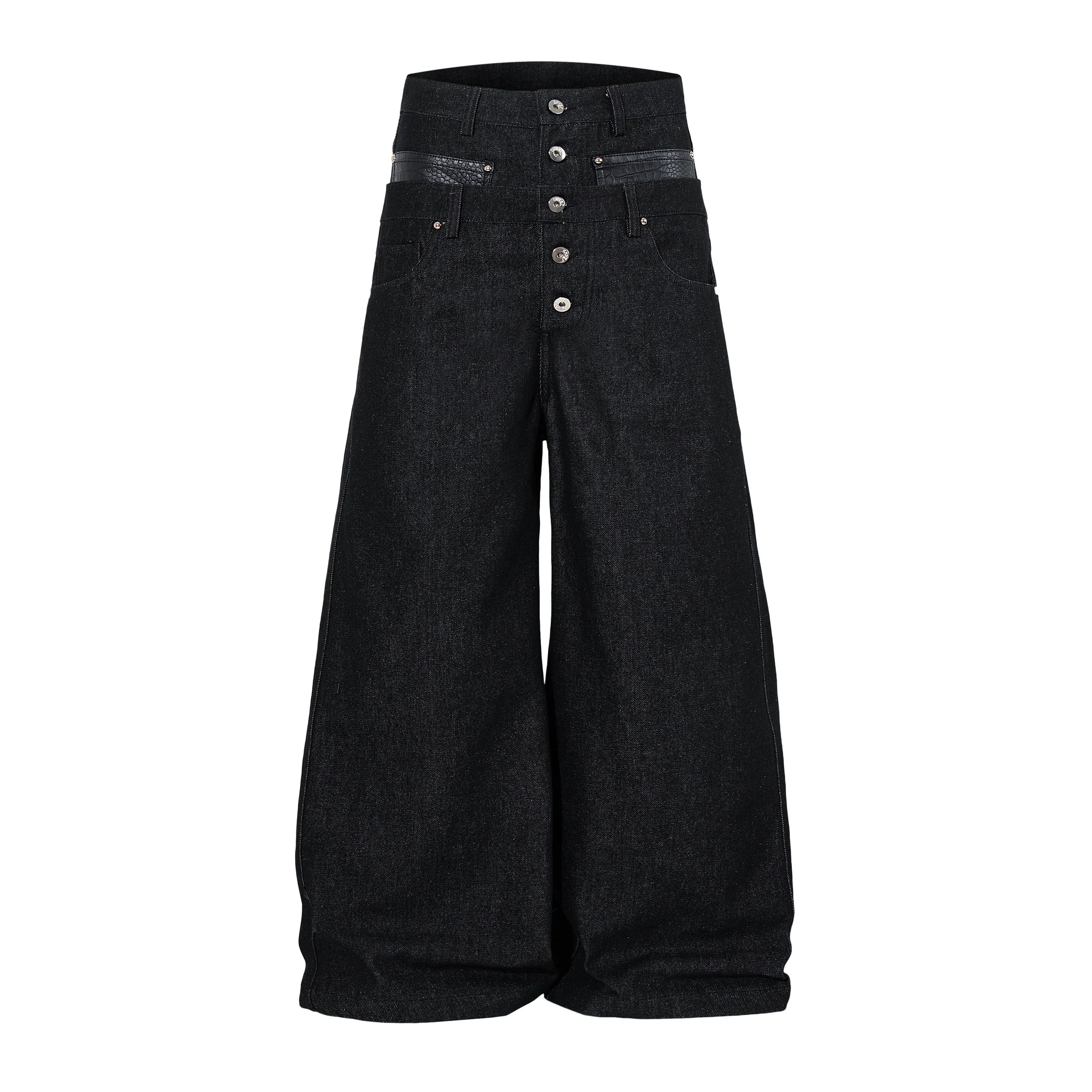Omirad Wide Leg Button Fly Denim Pants sold by Omirad product image thumbnail 2