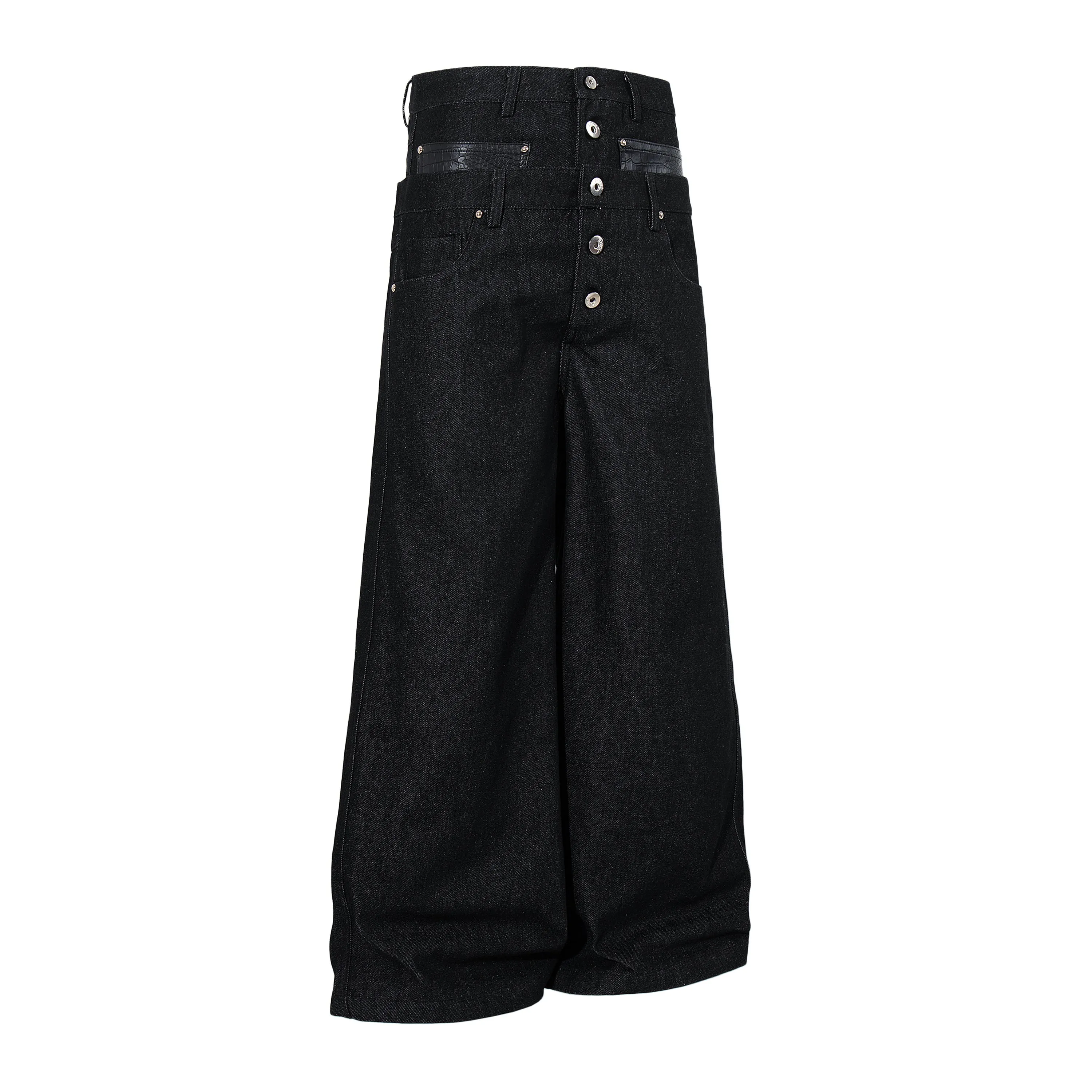 Omirad Wide Leg Button Fly Denim Pants sold by Omirad product image thumbnail 3