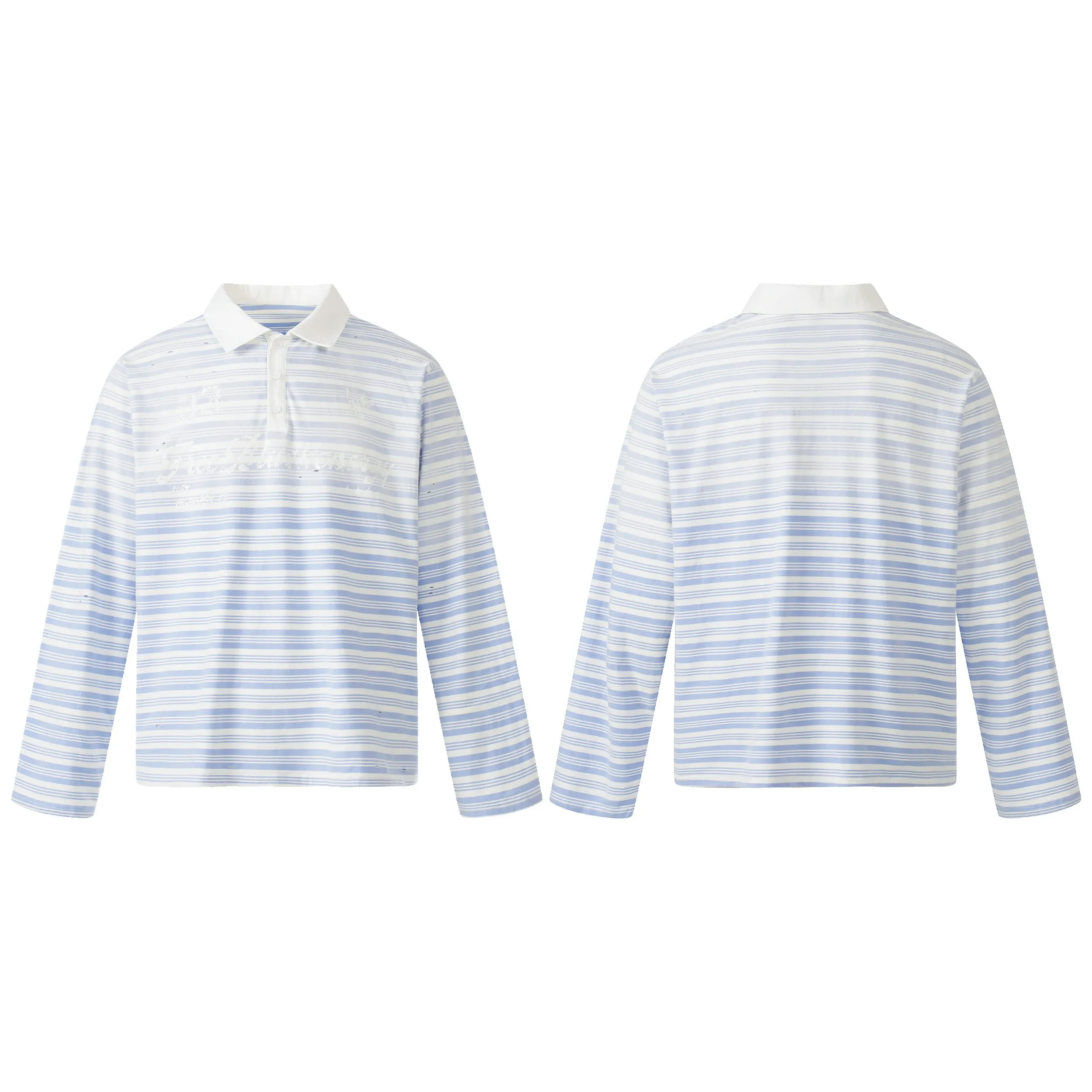 Omirad Striped Long Sleeve Polo Shirt sold by Omirad