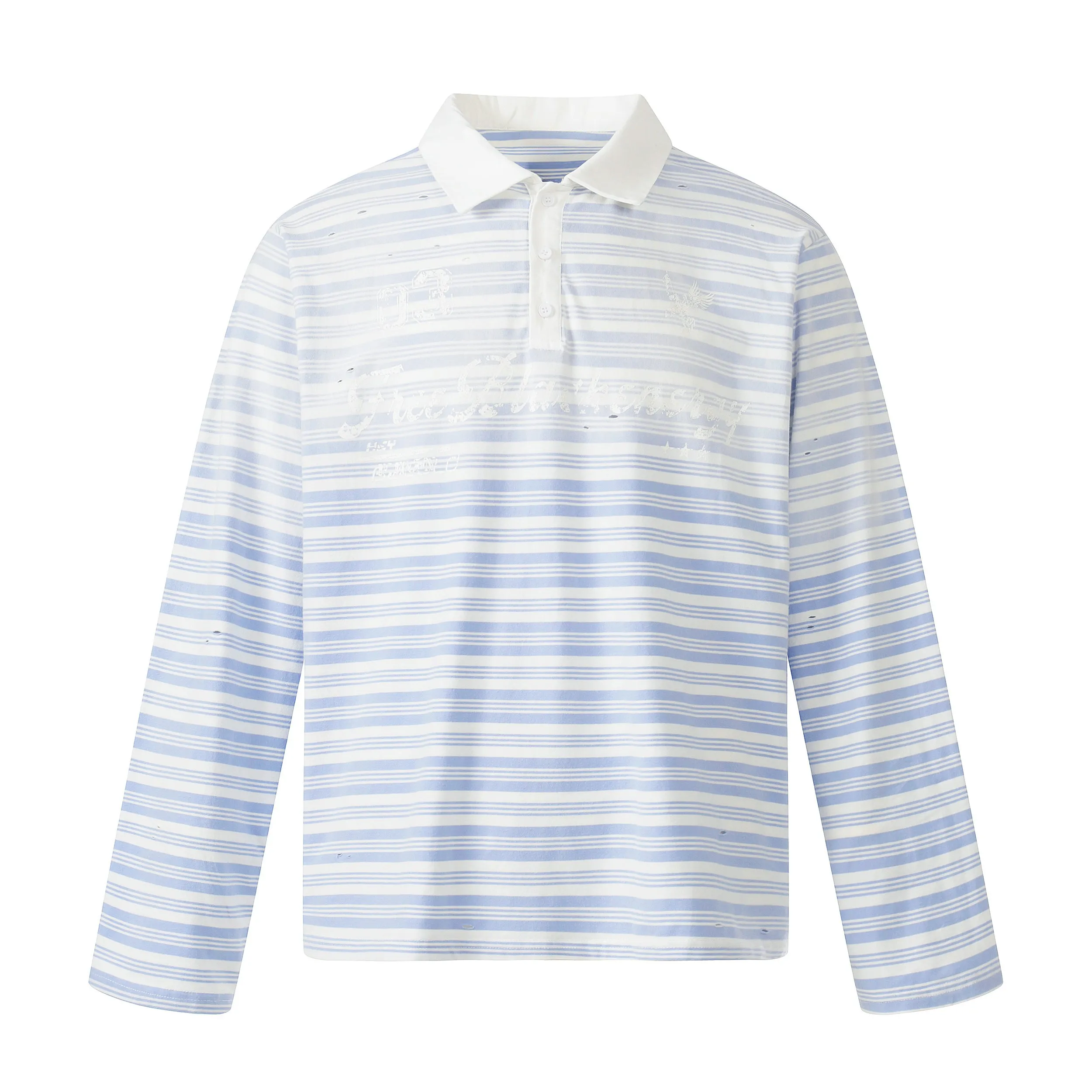 Omirad Striped Long Sleeve Polo Shirt sold by Omirad product image thumbnail 2
