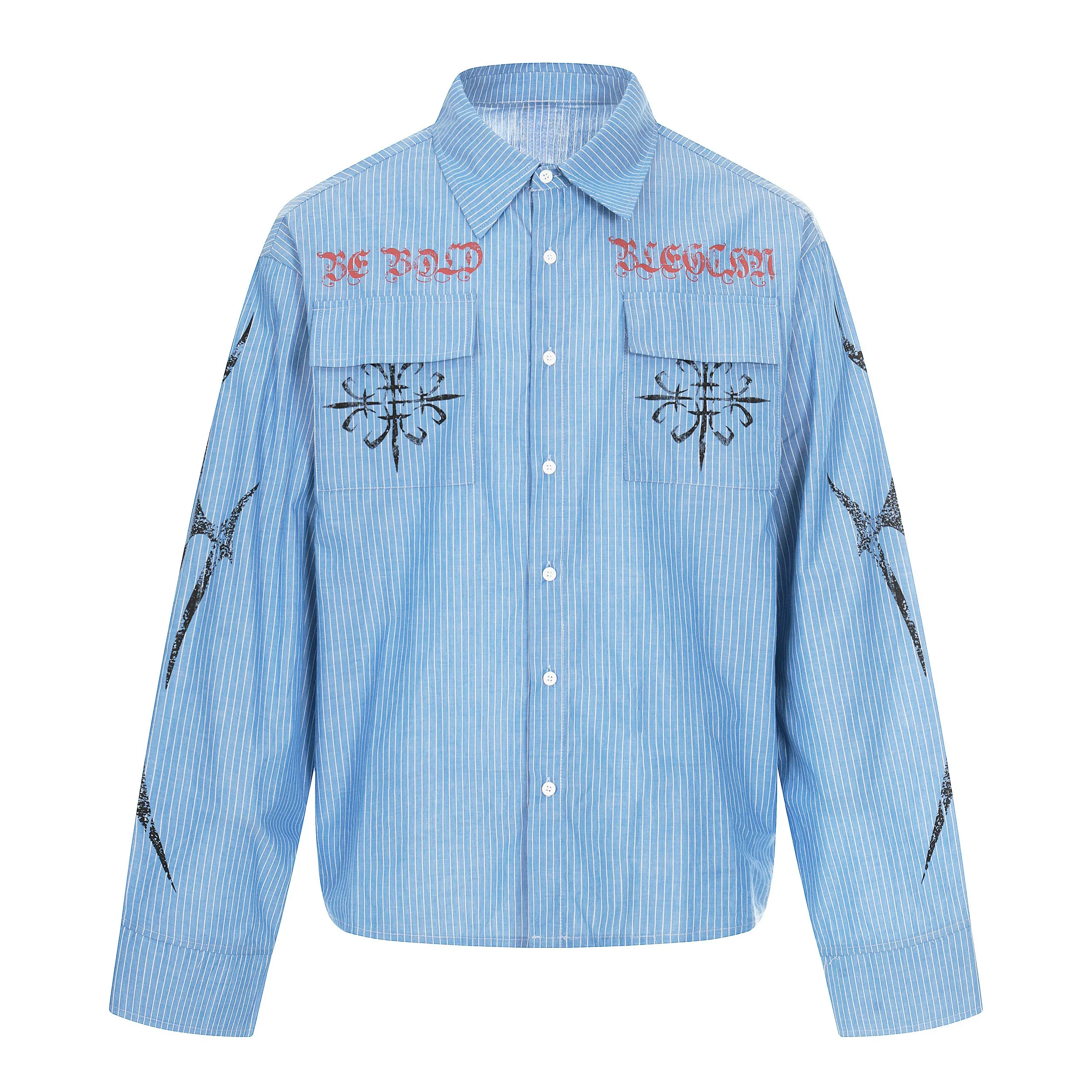 Omirad Striped Graphic Button-Up Shirt sold by Omirad product image thumbnail 2
