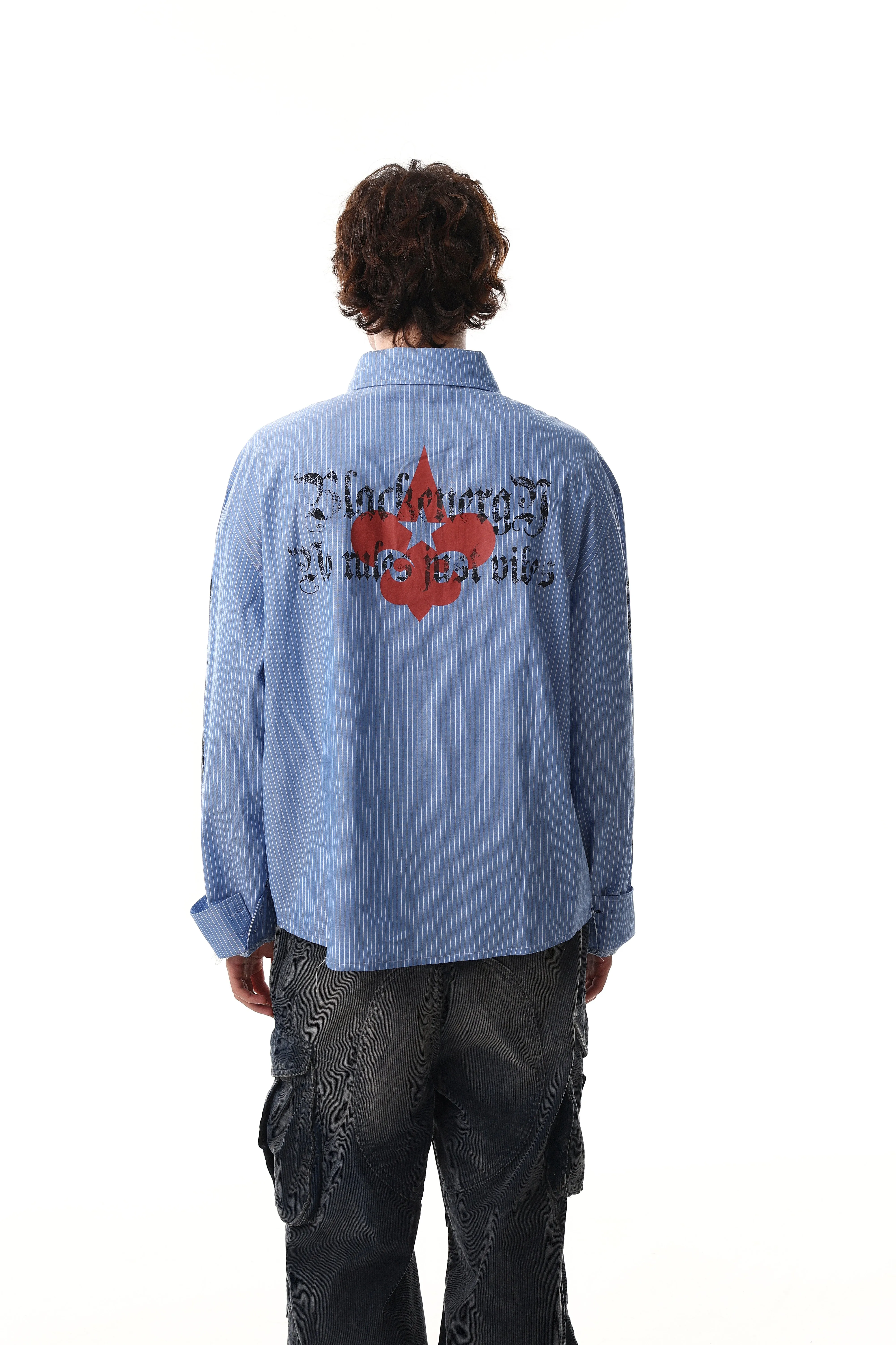 Omirad Striped Graphic Button-Up Shirt sold by Omirad product image thumbnail 5
