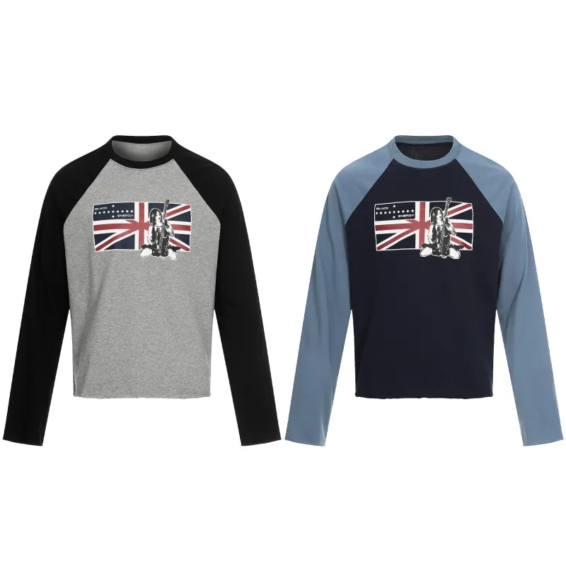 Omirad Union Flag Graphic Raglan Long Sleeve Tee made by Omirad