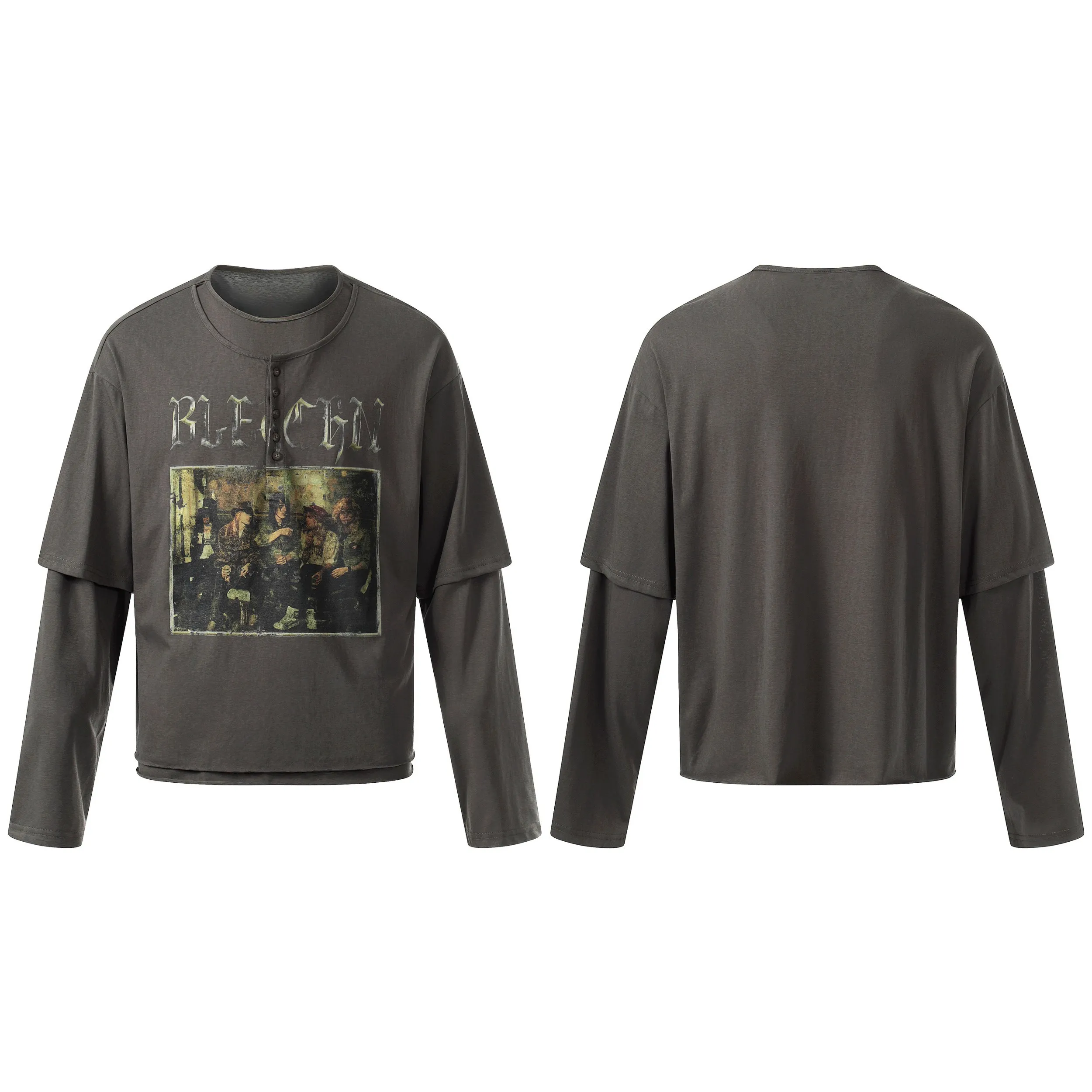 Omirad Layered Graphic Long Sleeve Tee sold by Omirad