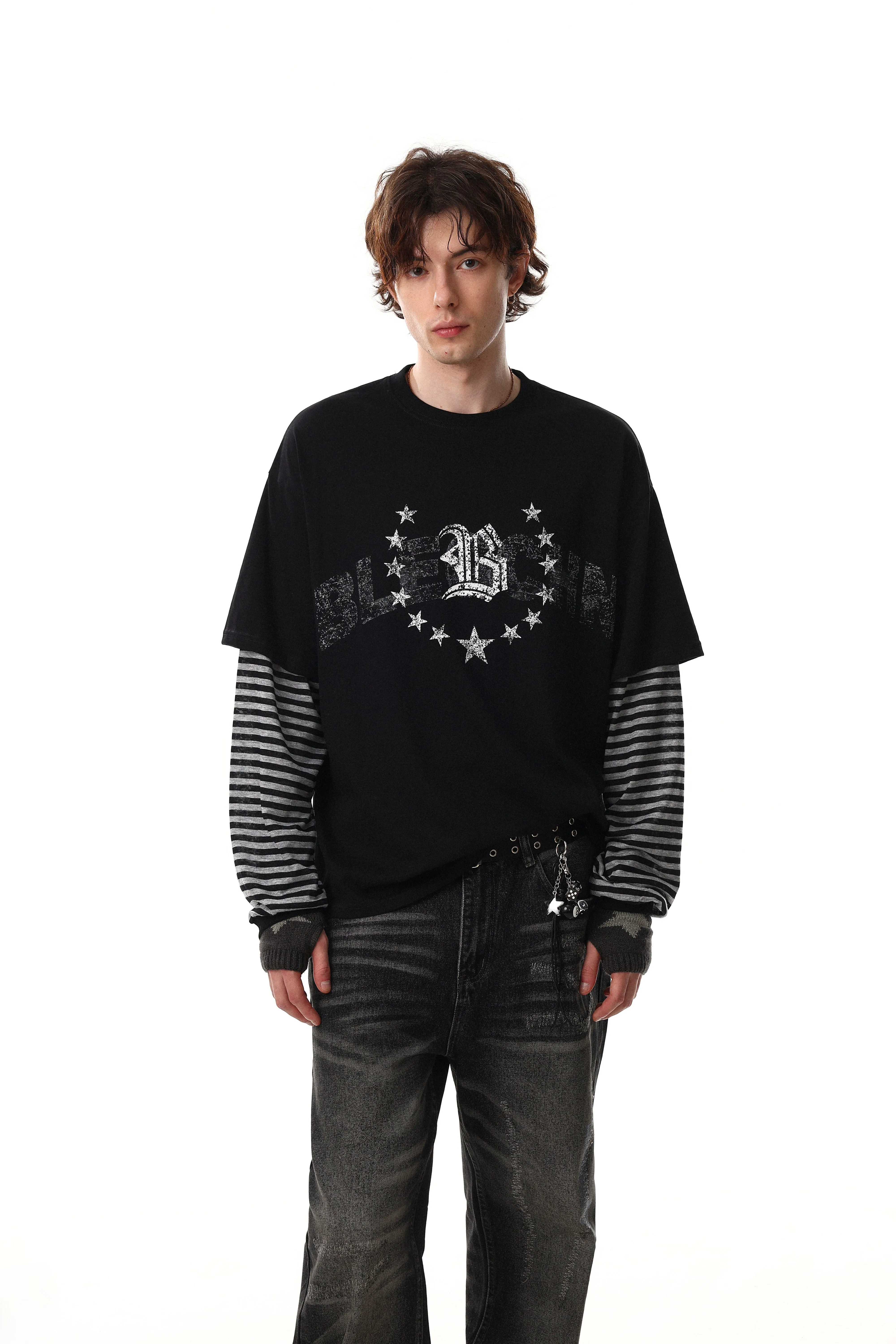 Omirad Layered Graphic Long Sleeve Tee sold by Omirad product image thumbnail 4