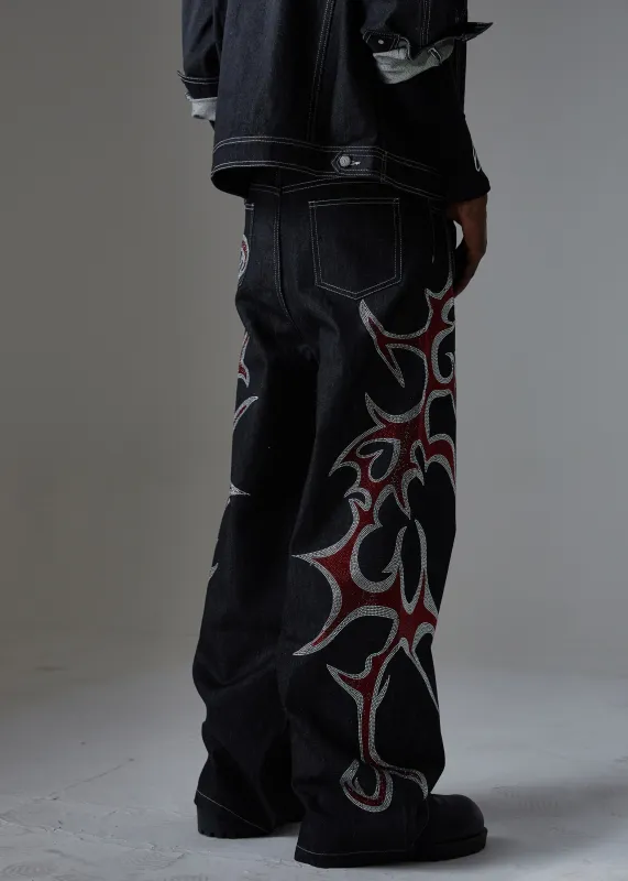 Omirad Graphic Denim Pants made by Omirad