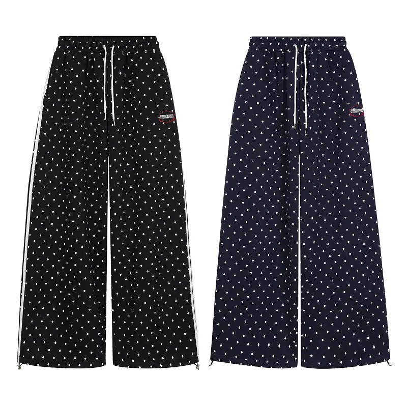 Omirad Polka Dot Wide-Leg Track Pants made by Omirad