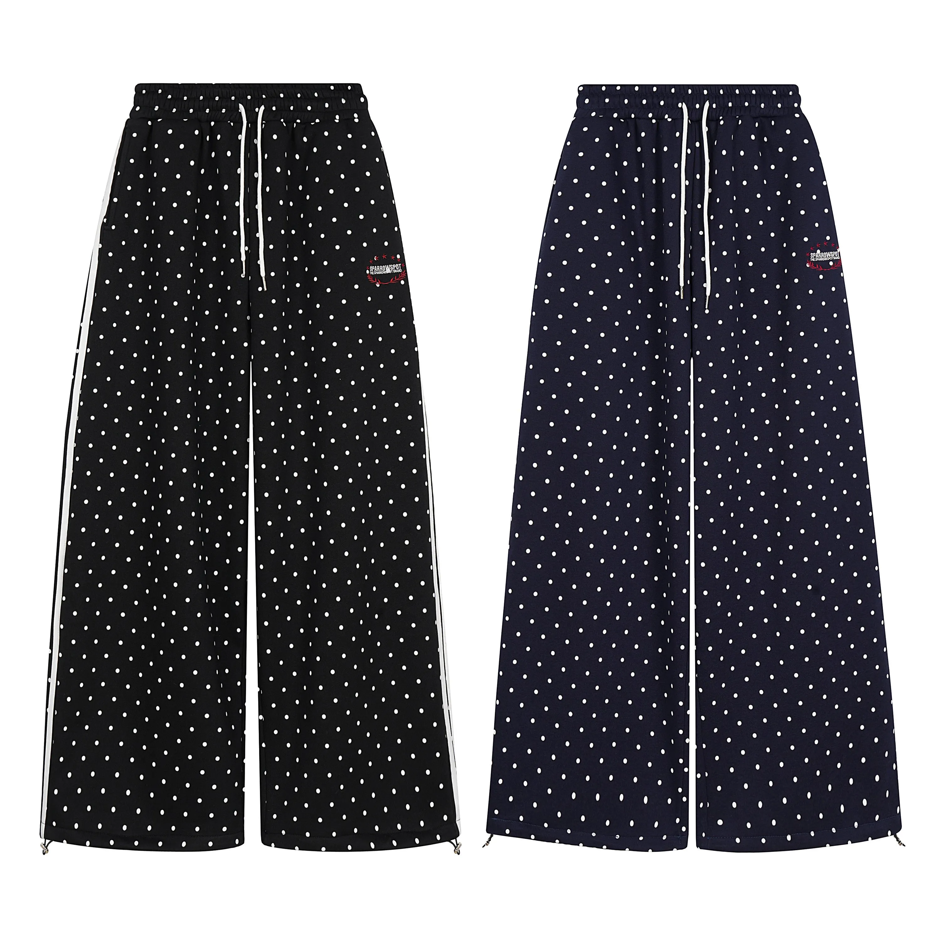 Omirad Polka Dot Wide-Leg Track Pants sold by Omirad