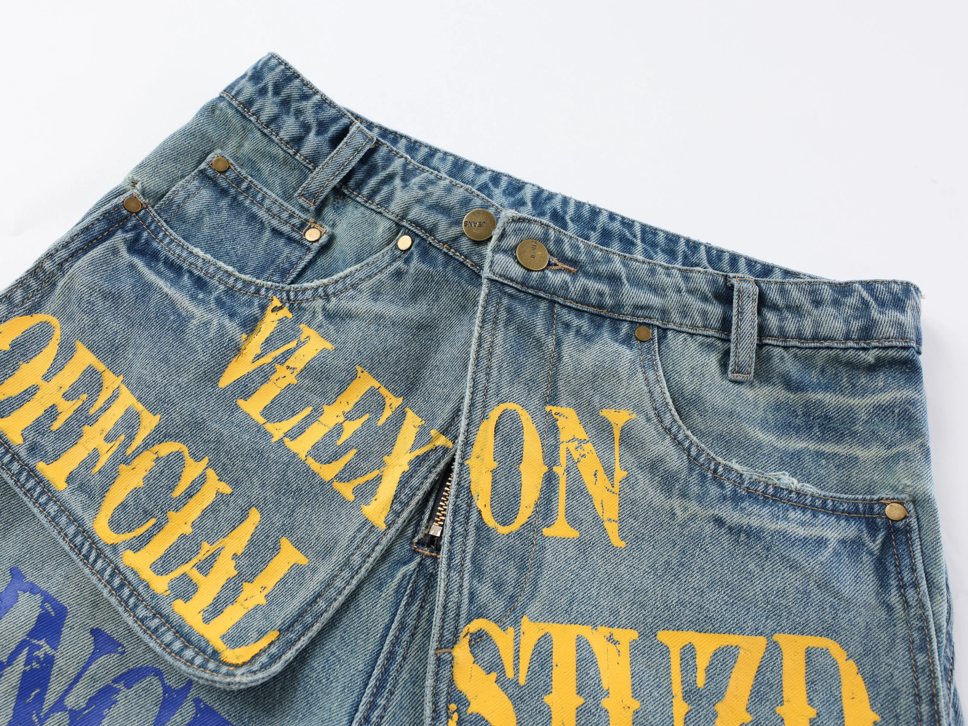 Omirad Graphic Wide-Leg Denim Pants sold by Omirad product image thumbnail 4